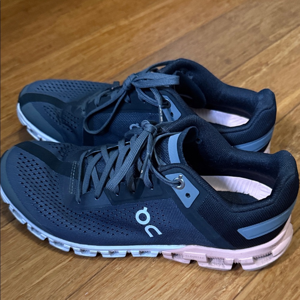 On Running Women's Grey and Pink Athletic Shoes